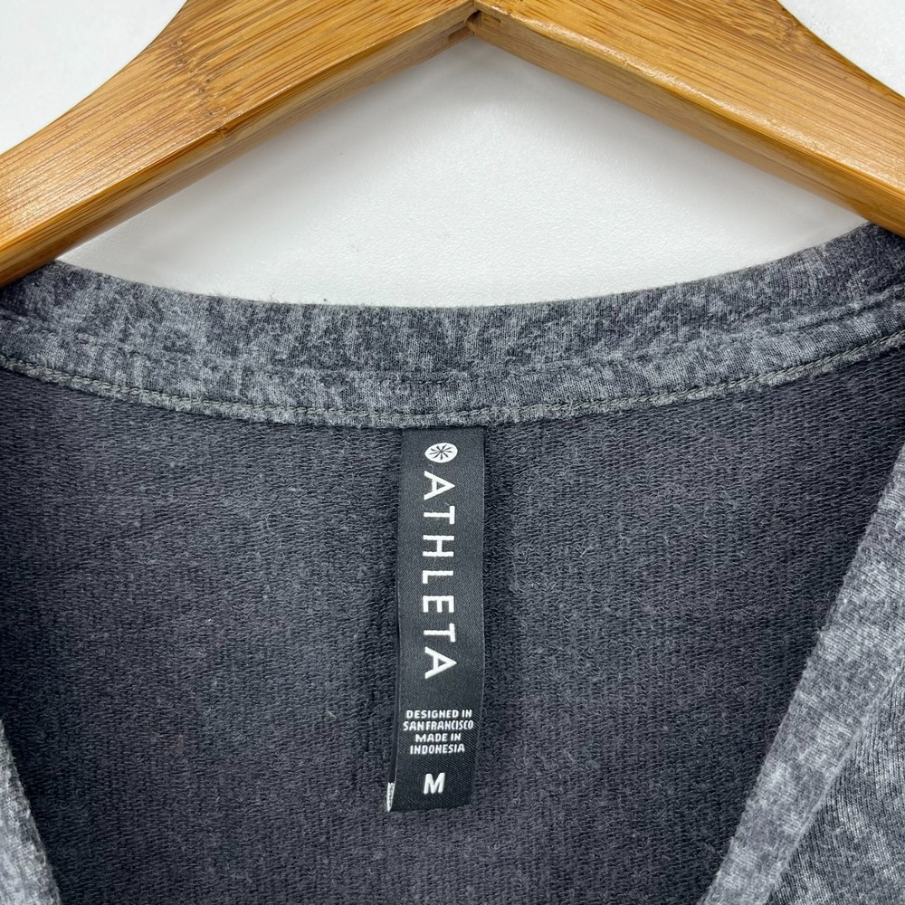 Athleta Sweatshirt Women's Size M Gray Crew Neck Oversized Long Sleeve - Picture 4 of 9